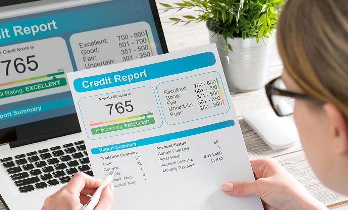 Woman checking the Credit Report