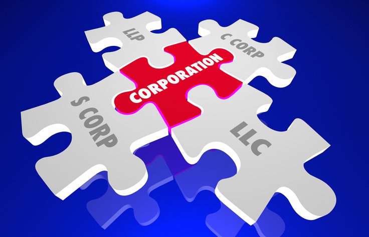 LLC LLP S C Corp Incorporation Puzzle Pieces 3d Illustration